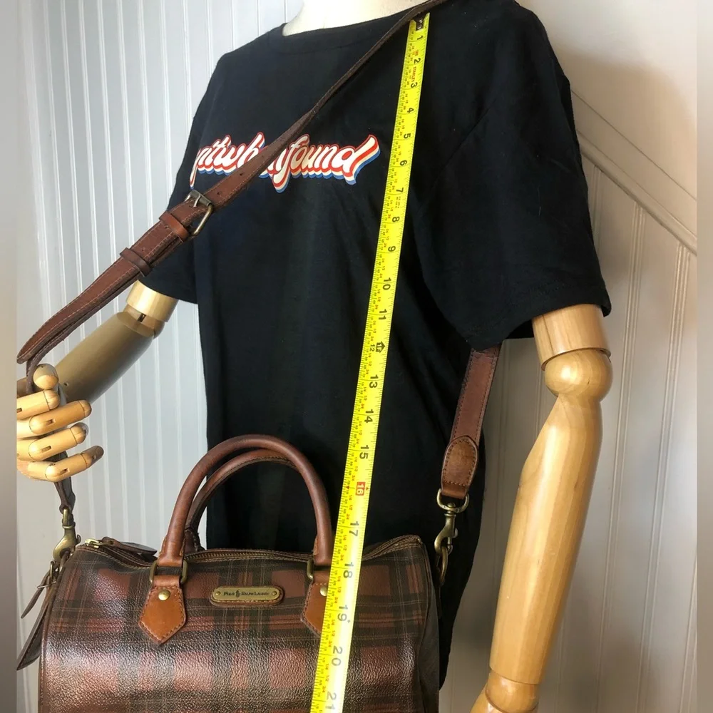 RALPH LAUREN Tartan Plaid Boston Travel Crossbody Shoulder Bag Speedy 30